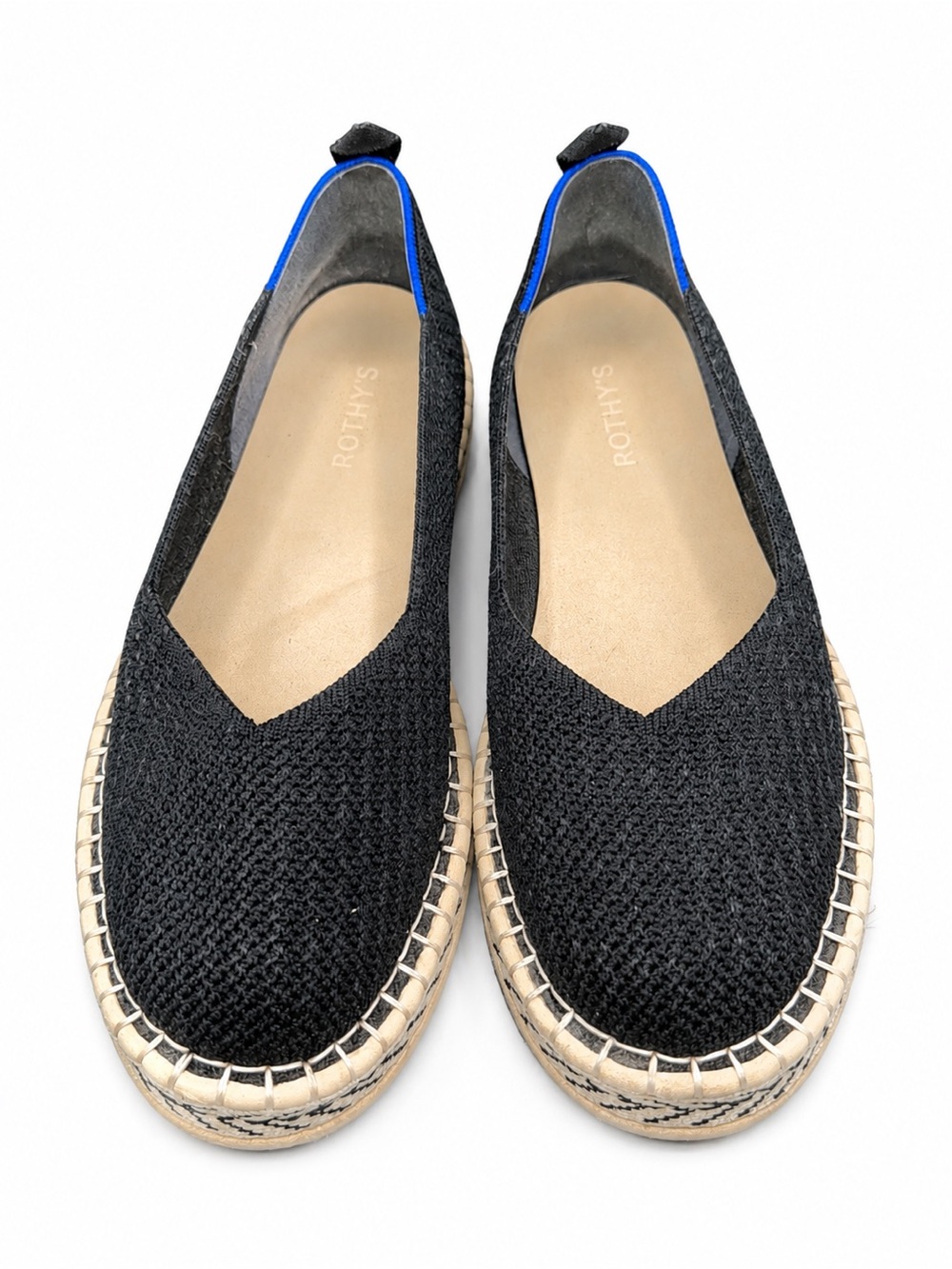 Rothy's The Espadrille Black Knit Platform Slip On Flats Women's Size 11 - Picture 2 of 9
